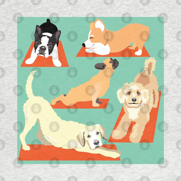 Cute Yoga Dogs by HotPinkStudio.Me